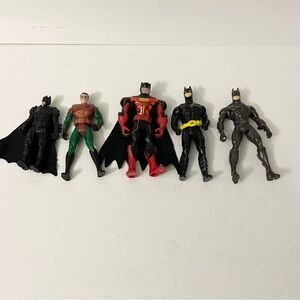Lot of 5 Batman and Robin Superhero Action Figures Toys